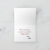 パーソナライズされたハッピーバースデーの写真の妻 カード (内部)