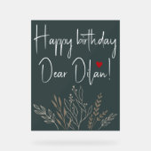 パーソナライズされたハッピーバースデーアクリル標識 アクリルサイン (正面)