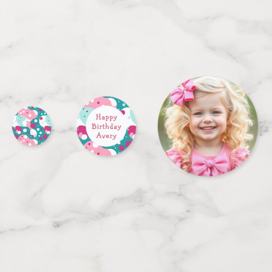 パーソナライズされたハッピーバースデーカエルをテーマにした コンフェッティ (裏面)