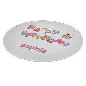 パーソナライズされたハッピーバースデーカラフル カッティングボード (角)