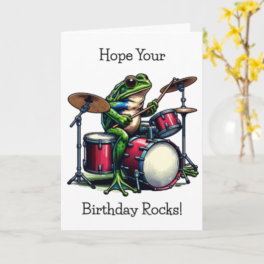 パーソナライズされたハッピーバースデーギタ遊ードラム カード (黄色い花)