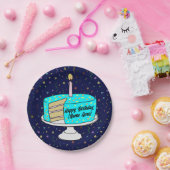 パーソナライズされたハッピーバースデーケーキ – 紙プレート ペーパープレート (パーティー)