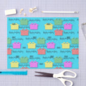 パーソナライズされたハッピーバースデータイポグラフィプレゼント 薄葉紙 (クラフト)