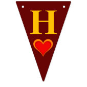 パーソナライズされたハッピーバースデーハート+お客様の年齢 バンティングフラッグ (第1の旗)