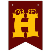 パーソナライズされたハッピーバースデーハート+年齢2 バンティングフラッグ (第1の旗)