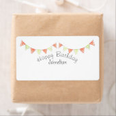 パーソナライズされたハッピーバースデーバンティングのギフトラベル ラベル (インサイチュ)