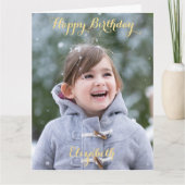 パーソナライズされたハッピーバースデービッグラージフォトカスタム カード (正面)
