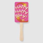 パーソナライズされたハッピーバースデーファン顔 ハンドファン (裏面)