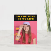 パーソナライズされたハッピーバースデーフォトラブワイア カード (正面)