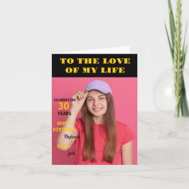 パーソナライズされたハッピーバースデーフォトラブワイア カード