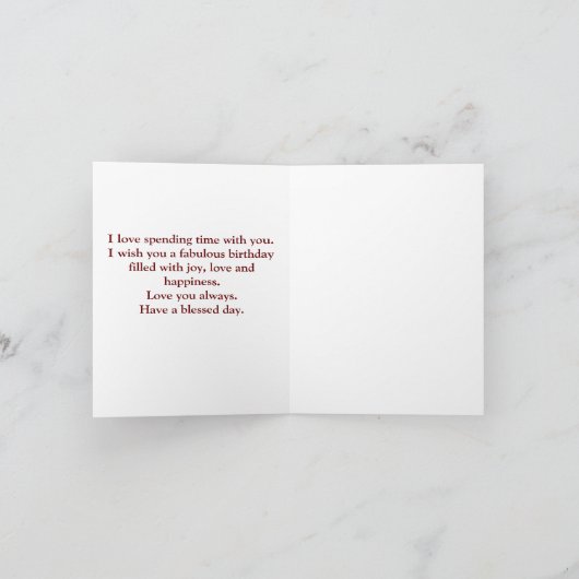 パーソナライズされたハッピーバースデーフォトラブワイア カード (内部)