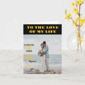 パーソナライズされたハッピーバースデーフォトラブワイア カード (黄色い花)