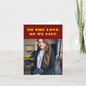 パーソナライズされたハッピーバースデーフォトラブワイトカード カード (正面)