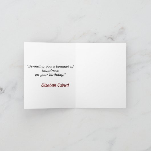 パーソナライズされたハッピーバースデーフォト名引用文 カード (内部)