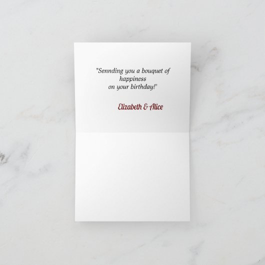 パーソナライズされたハッピーバースデーフォト名引用文 カード (内部)