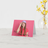 パーソナライズされたハッピーバースデーフォト妻引用文 カード (黄色い花)