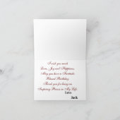 パーソナライズされたハッピーバースデーフォト妻引用文 カード (内部)