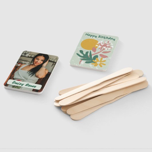 パーソナライズされたハッピーバースデーフローラファン顔 ハンドファン (組立なし)