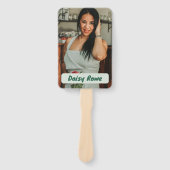 パーソナライズされたハッピーバースデーフローラファン顔 ハンドファン (正面)