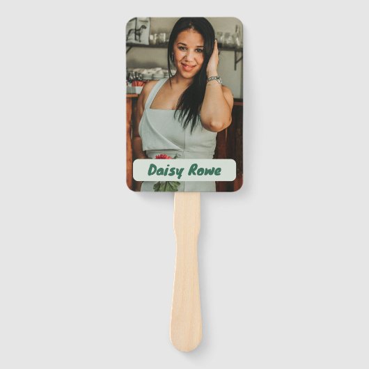 パーソナライズされたハッピーバースデーフローラファン顔 ハンドファン (正面)