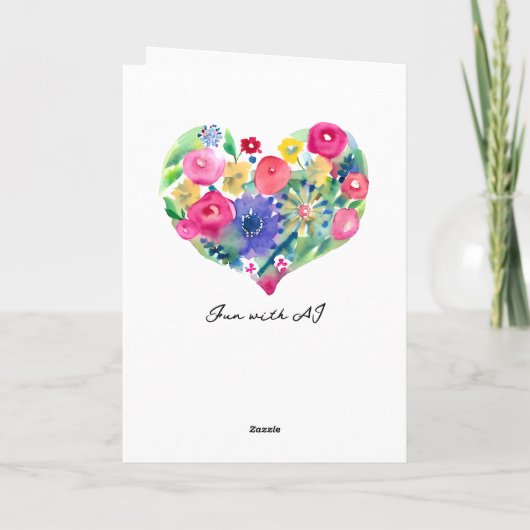 パーソナライズされたハッピーバースデーフローラリース カード (裏面)