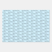 パーソナライズされたハッピーバースデーブルー、白黒 ラッピングペーパーシート (正面2)