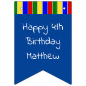 パーソナライズされたハッピーバースデーボールピットをテーマにしたパーティー バンティングフラッグ (第2の旗)