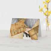 パーソナライズされたハッピーバースデーヴィンテージピアノ音楽 カード (黄色い花)