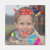 パーソナライズされたハッピーバースデー光角磁石 マグネット (正面)