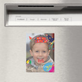 パーソナライズされたハッピーバースデー光長方形マグネット マグネット (インサイチュ (食洗機))