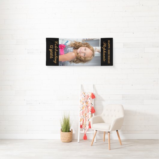 パーソナライズされたハッピーバースデー写真時代 横断幕 (インサイチュ)