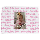 パーソナライズされたハッピーバースデー写真 ラージペーパーバッグ (正面)