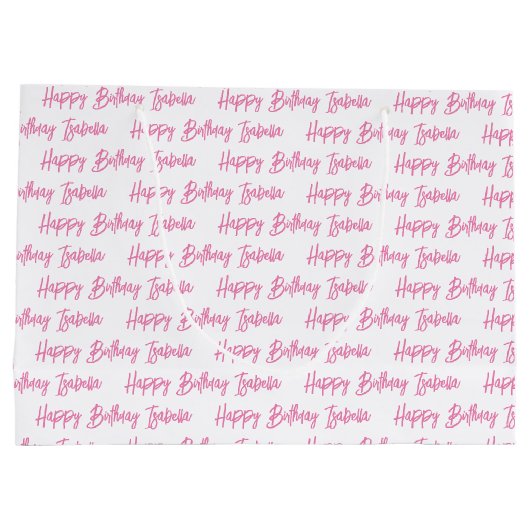 パーソナライズされたハッピーバースデー写真 ラージペーパーバッグ (裏面)