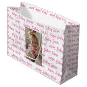 パーソナライズされたハッピーバースデー写真 ラージペーパーバッグ (正面アングル)