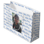 パーソナライズされたハッピーバースデー写真 ラージペーパーバッグ (正面アングル)