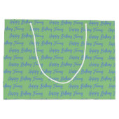 パーソナライズされたハッピーバースデー写真 ラージペーパーバッグ (裏面)