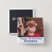 パーソナライズされたハッピーバースデー名と年齢 缶バッジ (正面&裏面)