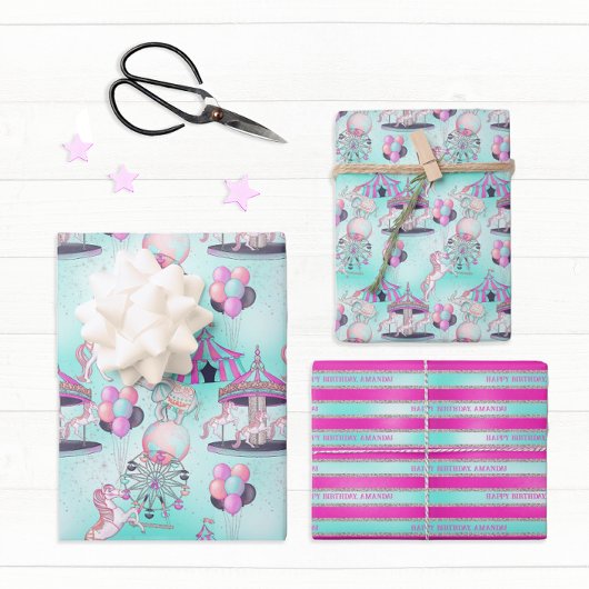 パーソナライズされたハッピーバースデー回路 ラッピングペーパーシート