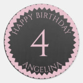 パーソナライズされたハッピーバースデー年齢の追加 ラウンドシール (正面)
