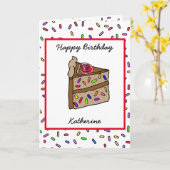 パーソナライズされたハッピーバースデー手描きお洒落 カード (黄色い花)