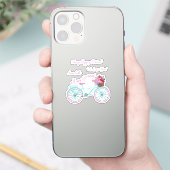 パーソナライズされたハッピーバースデー自転車の花かご シール (スマートフォン)