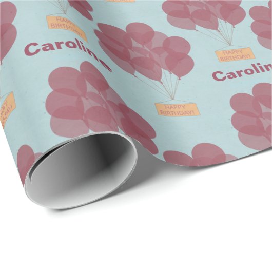 パーソナライズされたハッピーバースデー風船 ラッピングペーパー (ロールコーナー)