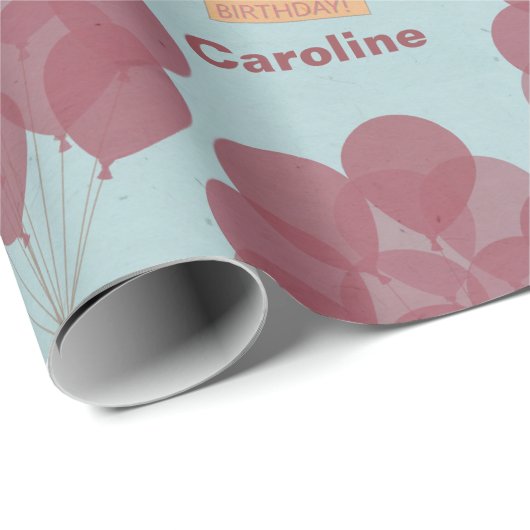 パーソナライズされたハッピーバースデー風船 ラッピングペーパー (ロールコーナー)