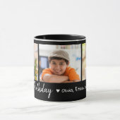 パーソナライズされたハッピーバースデー3 Photo Collageブラック マグカップ (中央)