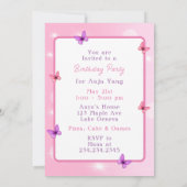 パーソナライズされたハッピーバースデー | アジかわいらしアン女子 招待状 (裏面)