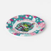 パーソナライズされたハッピーバースデー | カエルをテーマにした ペーパープレート (アングル)