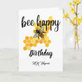 パーソナライズされたハッピーバースデー カード (黄色い花)