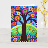 パーソナライズされたハッピーバースデー カード (黄色い花)