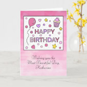 パーソナライズされたハッピーバースデー カード (黄色い花)