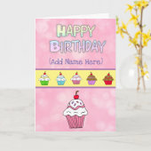 パーソナライズされたハッピーバースデー カード (黄色い花)